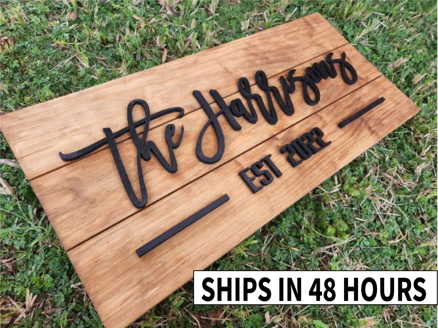 Personalized Custom Family Name 3D Wood Sign