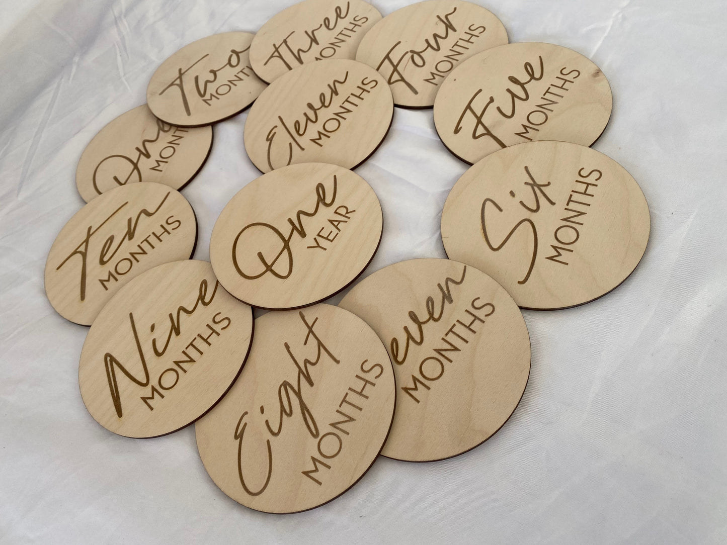 Wood Milestone Signs | 1-10 Months