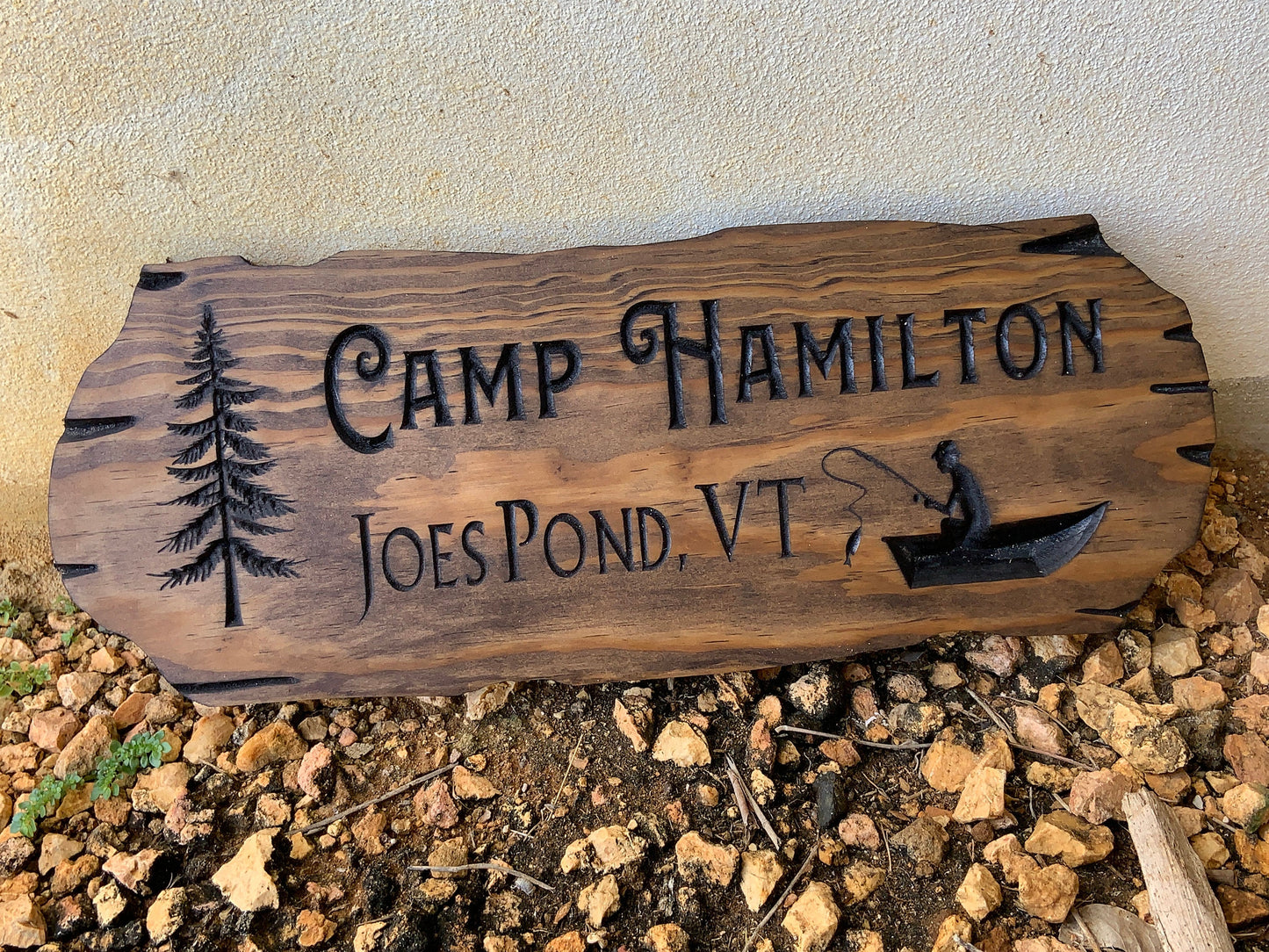 Rustic Outdoor Wood Camp Sign