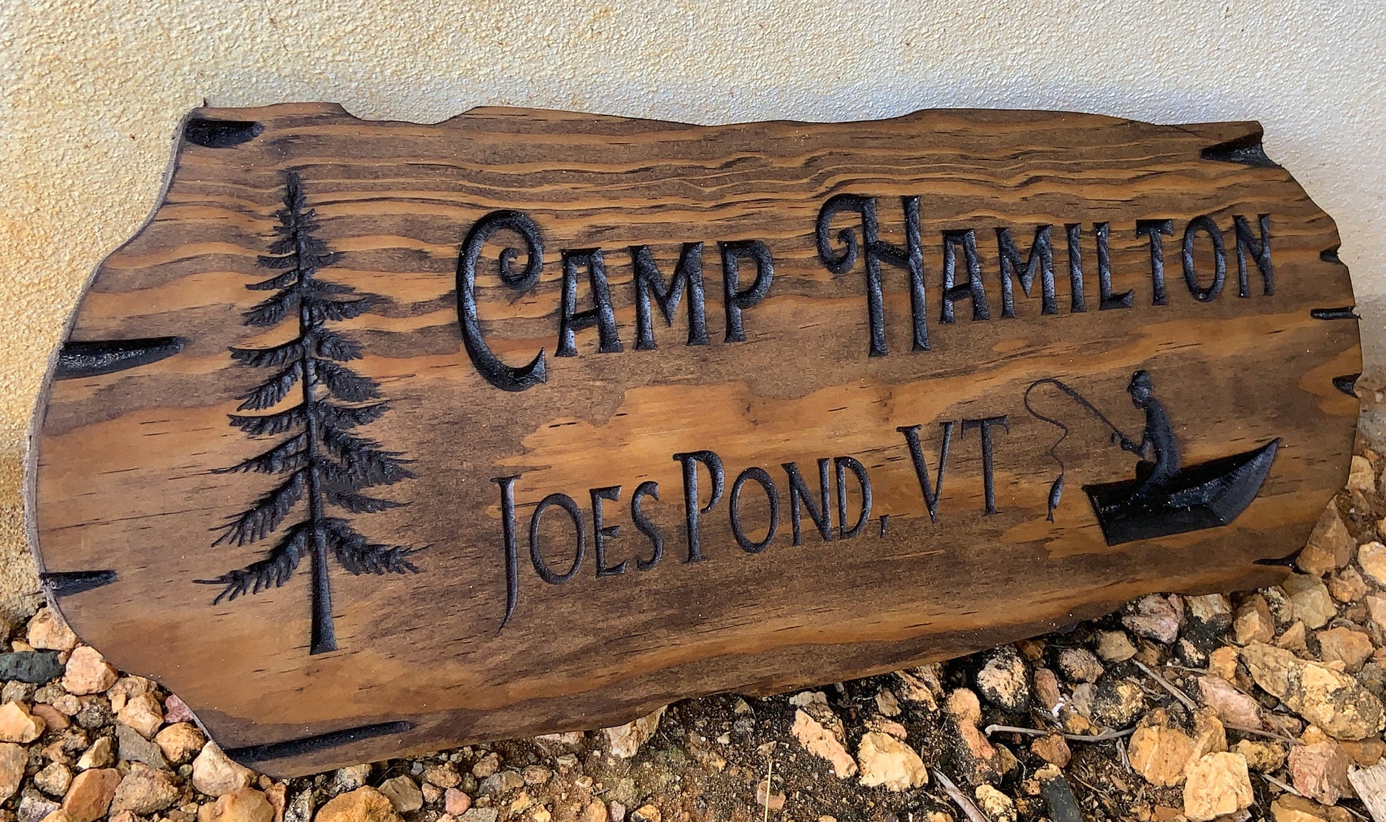 Outdoor Carved Sign for Cabins and Camps