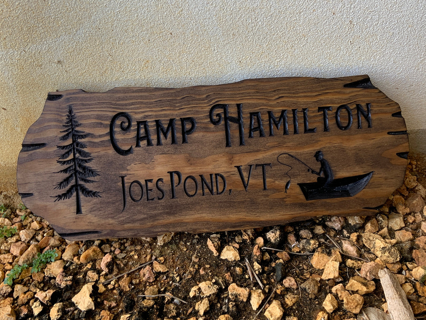 Outdoor Carved Wooden Sign Customizable