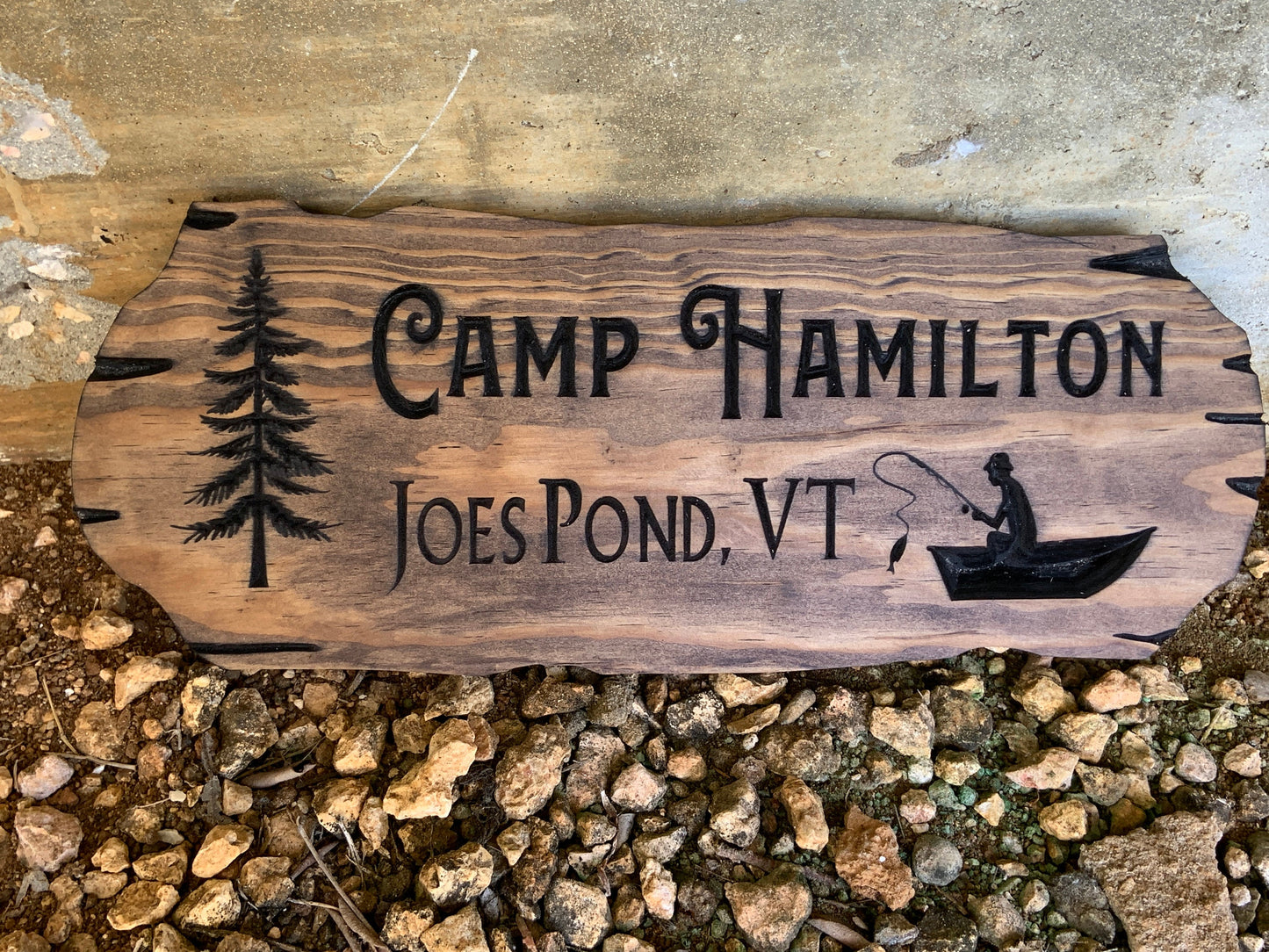 Personalized Rustic Wooden Camp Sign
