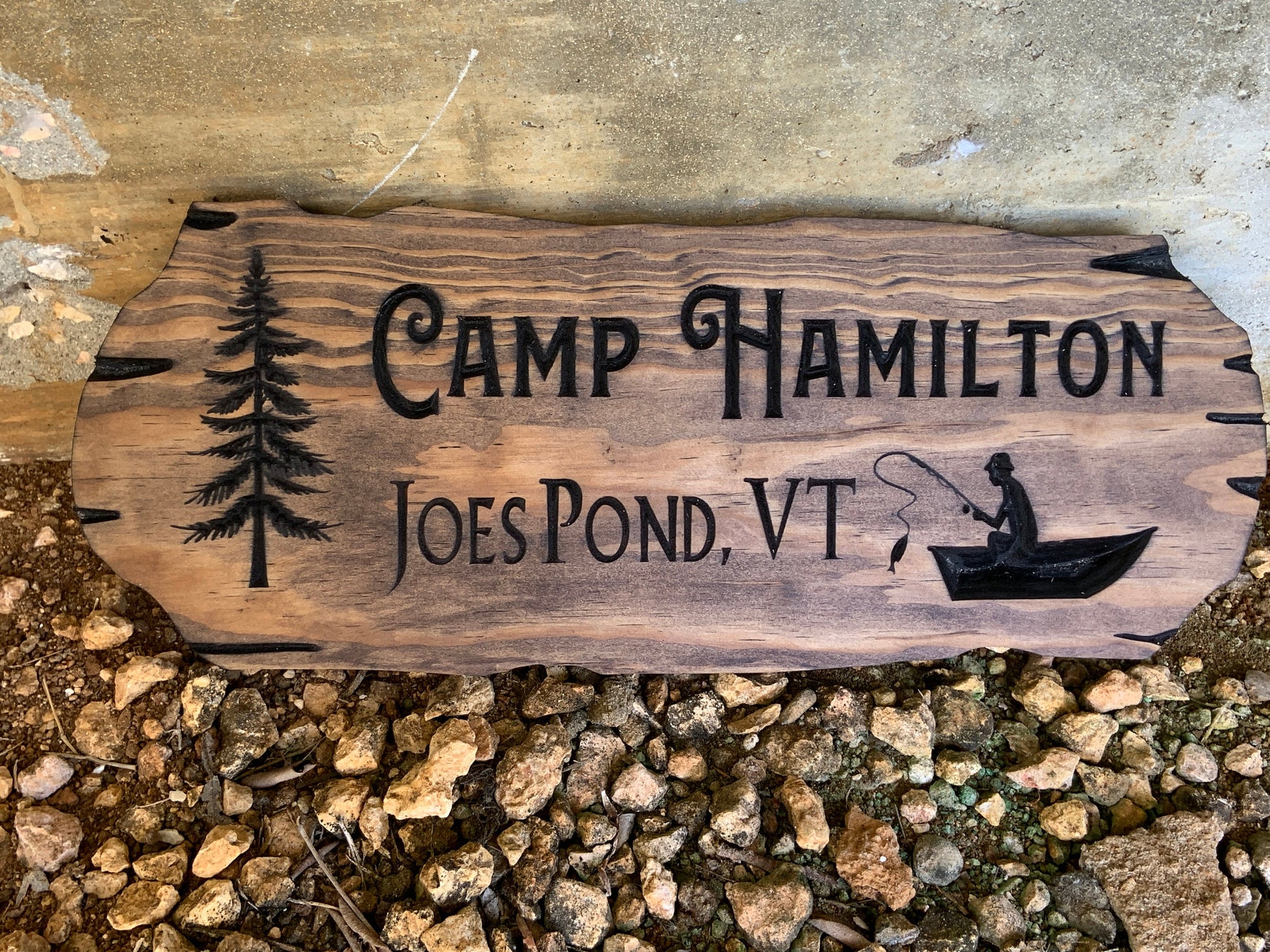 Personalized Rustic Wooden Camp Sign