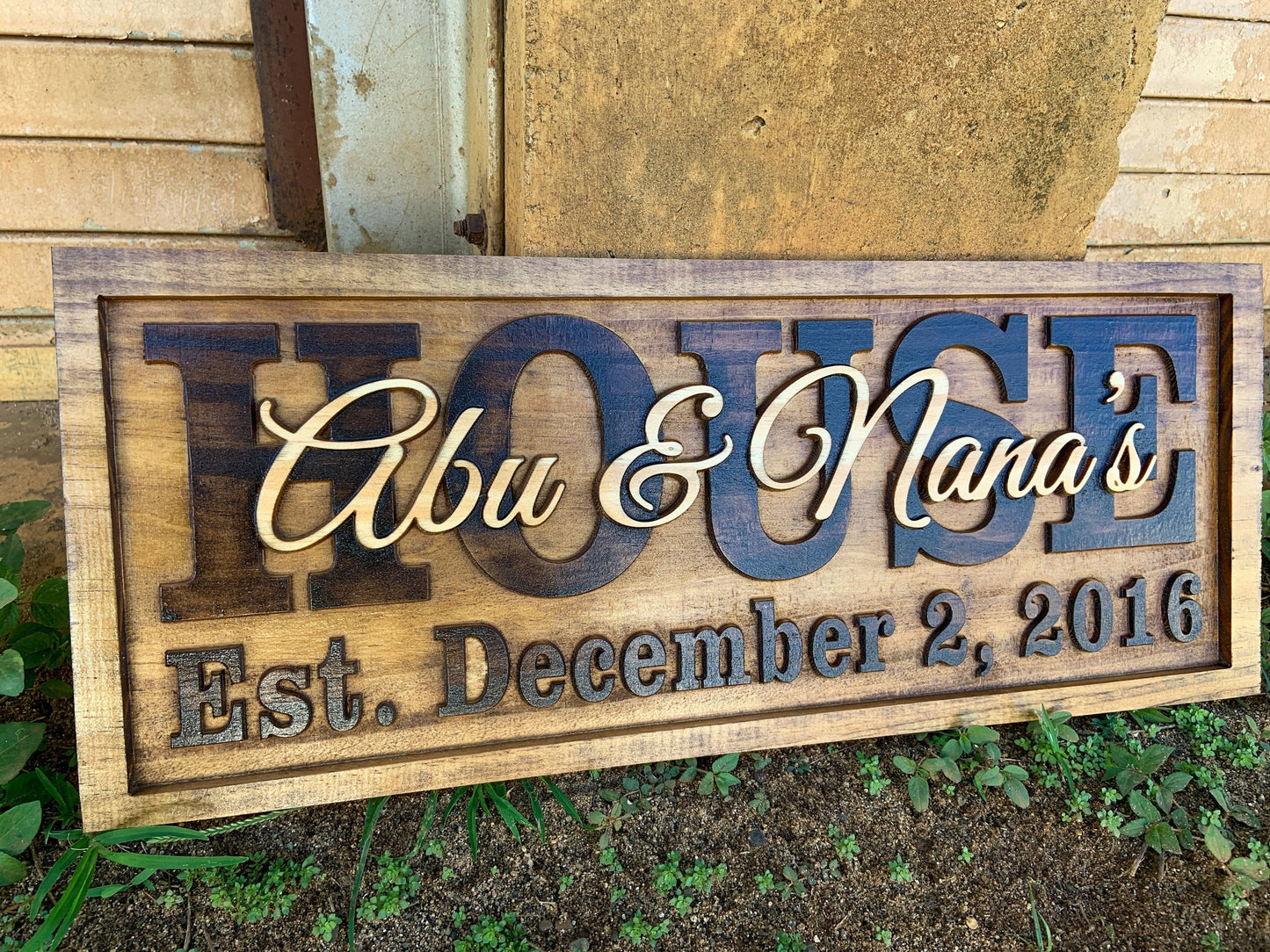 Welcome to our House 3D Wood Sign