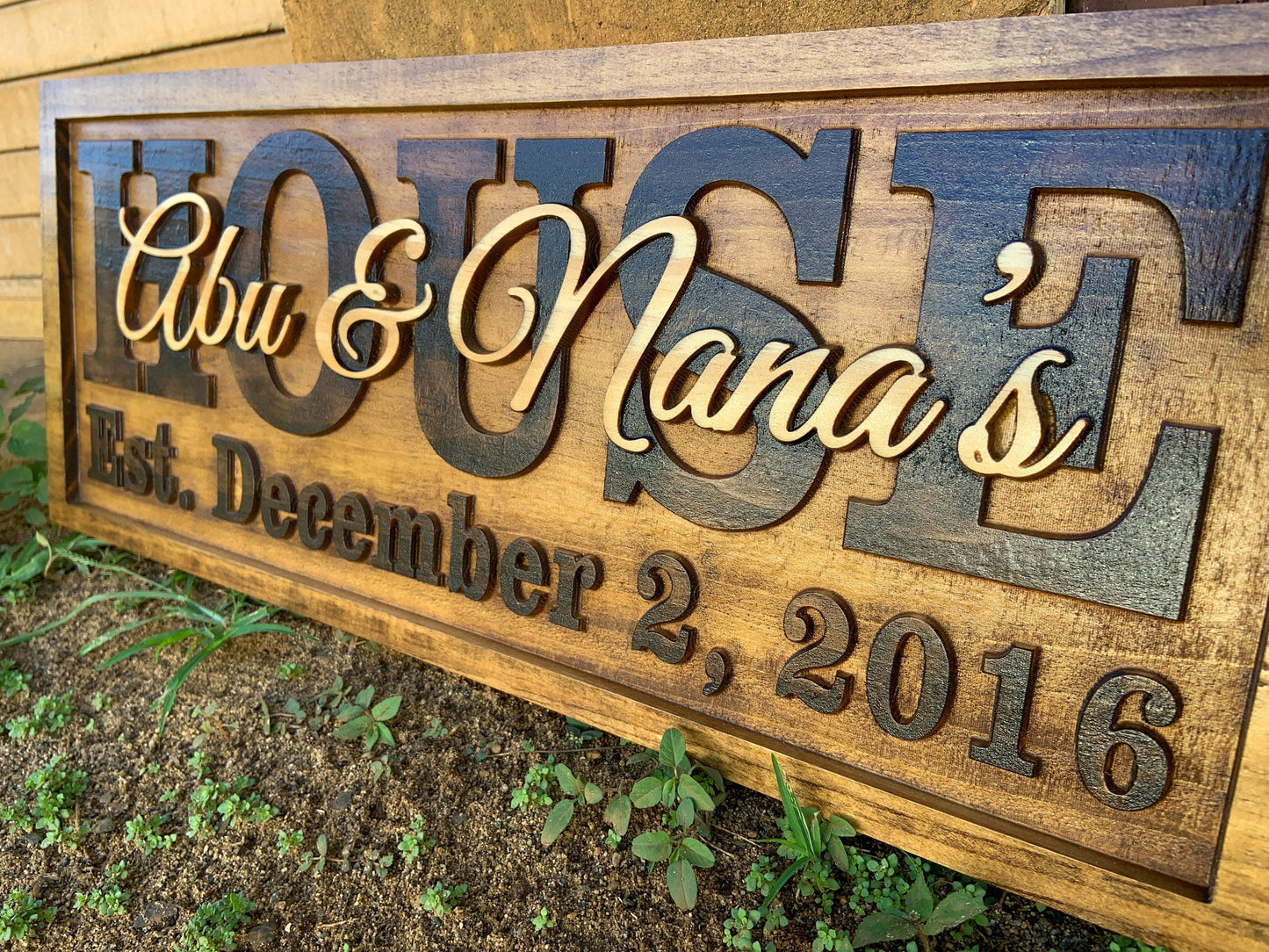 Welcome to our House 3D Wood Sign