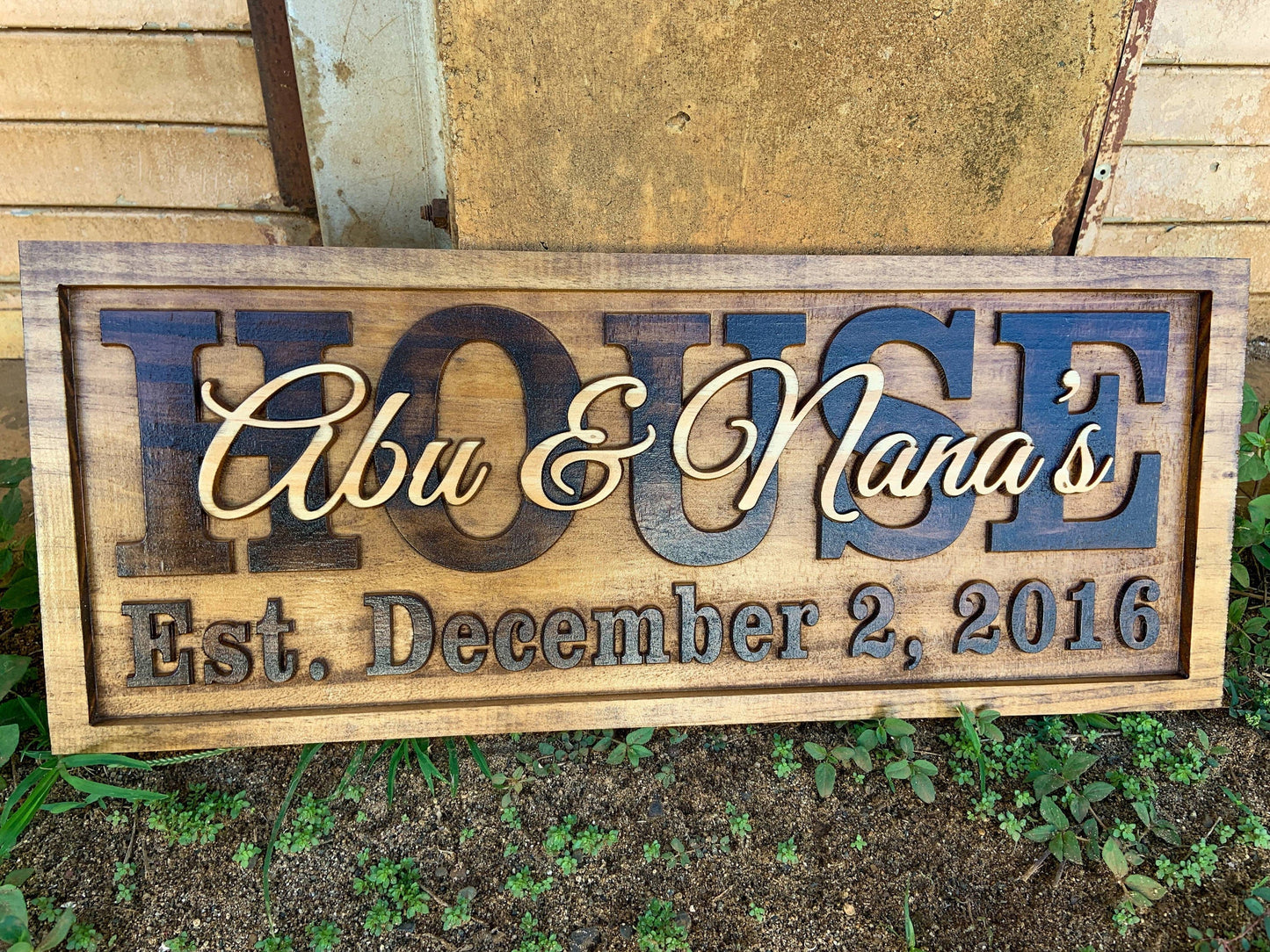 Welcome to our House 3D Wood Sign