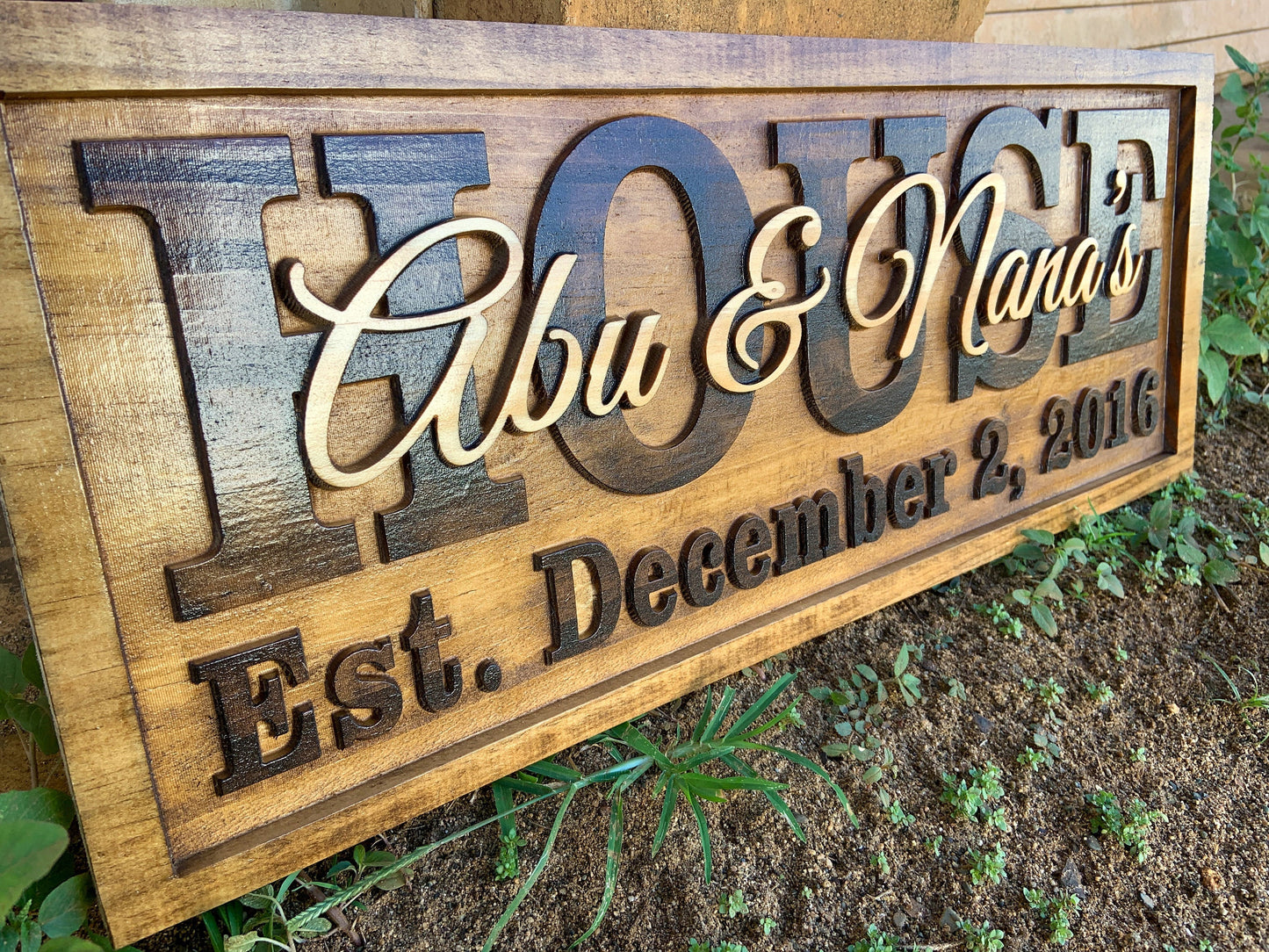 Welcome to our House 3D Wood Sign