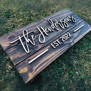 Custom Family Name 3D Wood Sign (New)