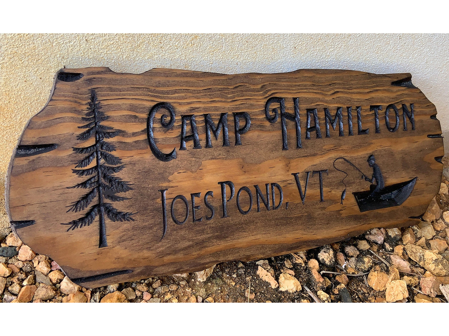 Personalized Outdoor Rustic Wood Sign Carved