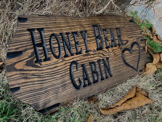 Honey Bear Cabin Wood Sign
