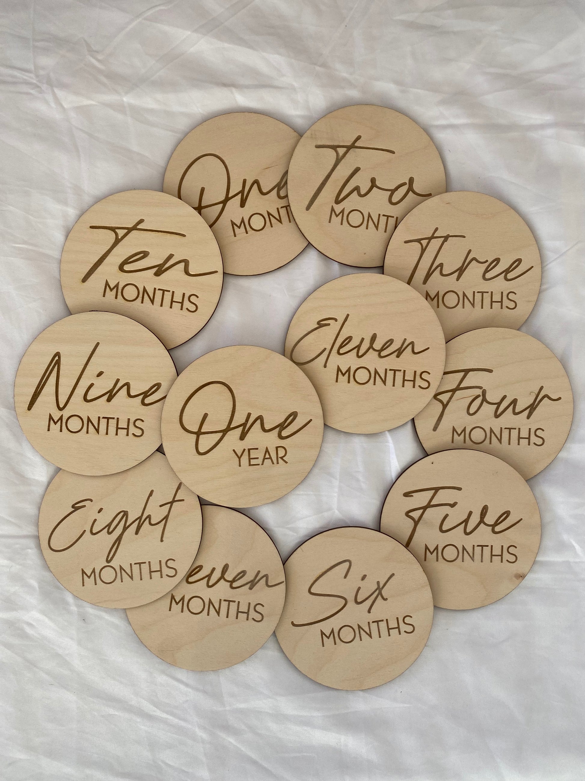 1 to 10 Months Milestone Wood Signs