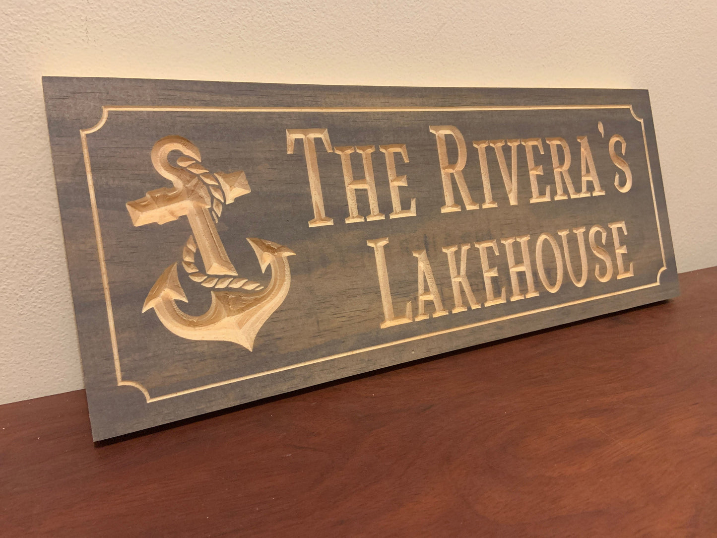 The Rivera's LakeHouse  Wood Sign
